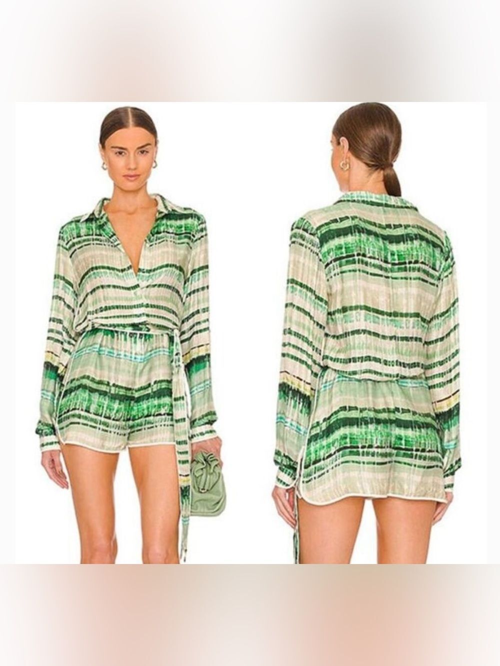 Alexis silk belted romper, S